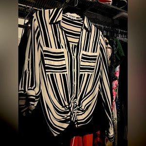 Striped Button Down with Pockets Express Sz S